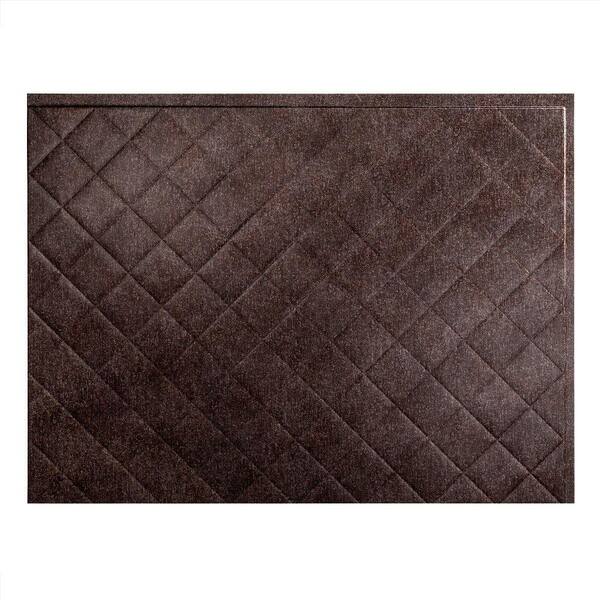 Fasade 18.25 in. x 24.25 in. Smoked Pewter Quilted PVC Decorative Backsplash Panel