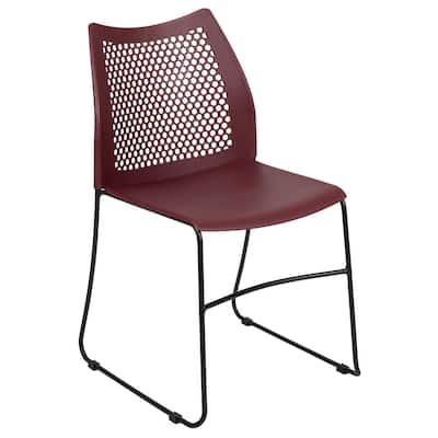 Burgundy Plastic Side Chair