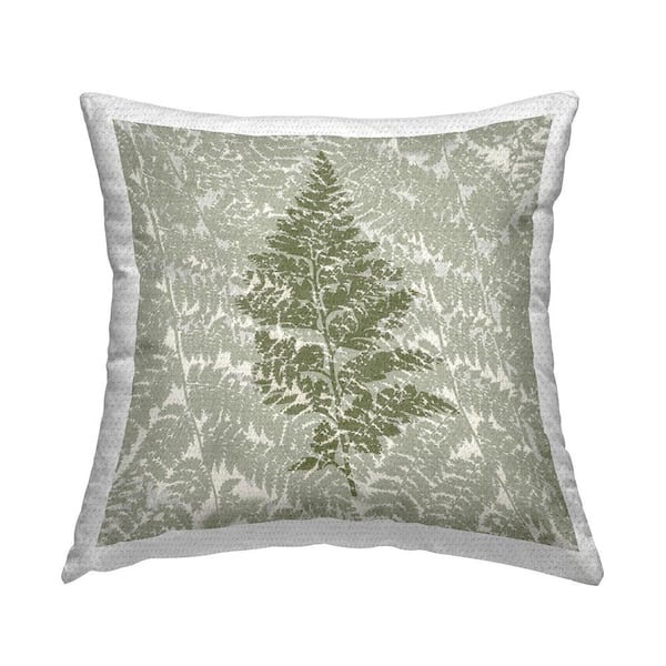 Stupell Industries Fern Pattern Leaf Cottage Nature Green Square Outdoor Throw Pillow
