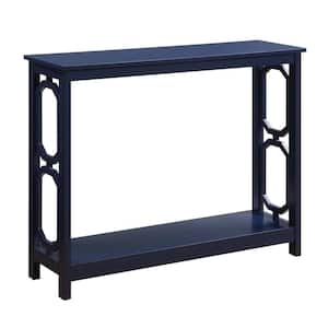 Omega 39.5 in. L x 31.5 in. H Cobalt Blue Rectangle Wood Console Table with Bottom Shelf