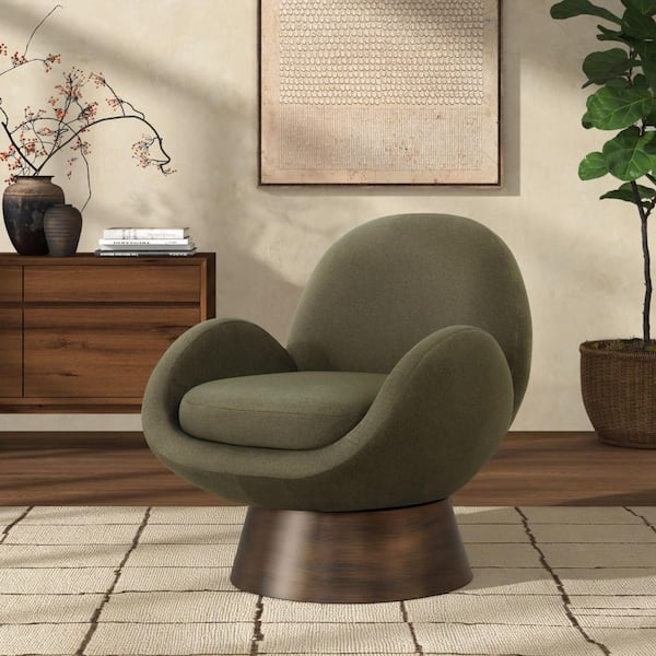 Paolini Olive Green/Antique Gold Arm Chair