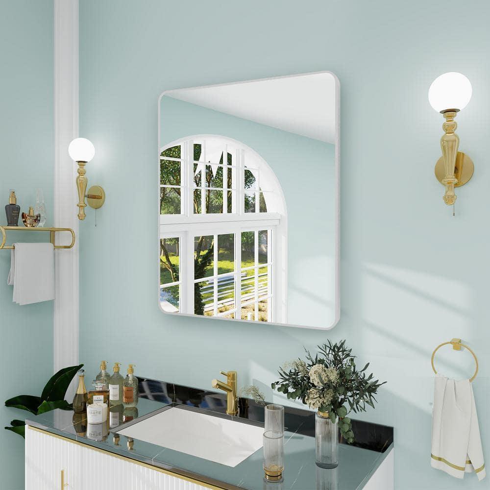 30 in. W x 36 in. H Rectangle Aluminum Alloy Framed Wall Bathroom Vanity Mirror in Brushed Nickel price history on PriceWatchPro