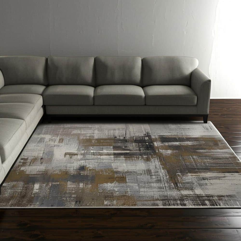 8' X 12' Gray And Brown Abstract Area Rug price history on PriceWatchPro