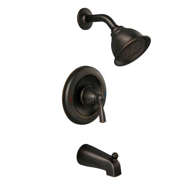 MOEN Banbury 1-Handle 1-Spray Trim Kit Tub and Shower Faucet 1.75 GPM in Matte Black (Valve and Handles Included)