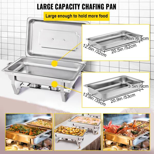 4/PACK Electric Chafer Chafing Dish Steam Full Food Pan Table Warmer Buffet 
