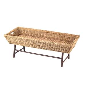 Basket 20 in. Natural Standard Rectangle Abaca Coffee Table