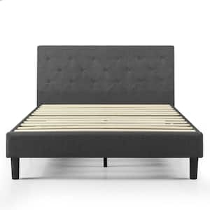 Zinus Dark Gray Frame Full Upholstered Platform Bed (Full)