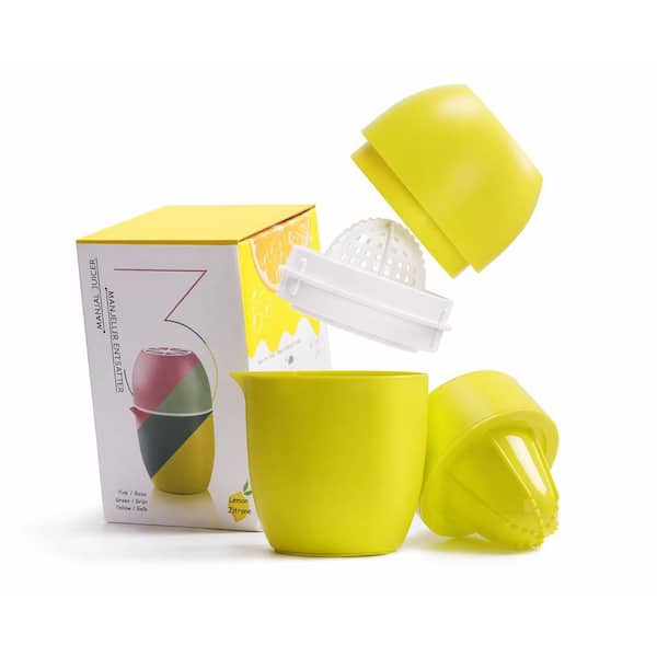 Manual Citrus Juicer Lemon Shape with 2 Press Options for Citrus Grape Pomegranate Dishwasher Safe BPA Free