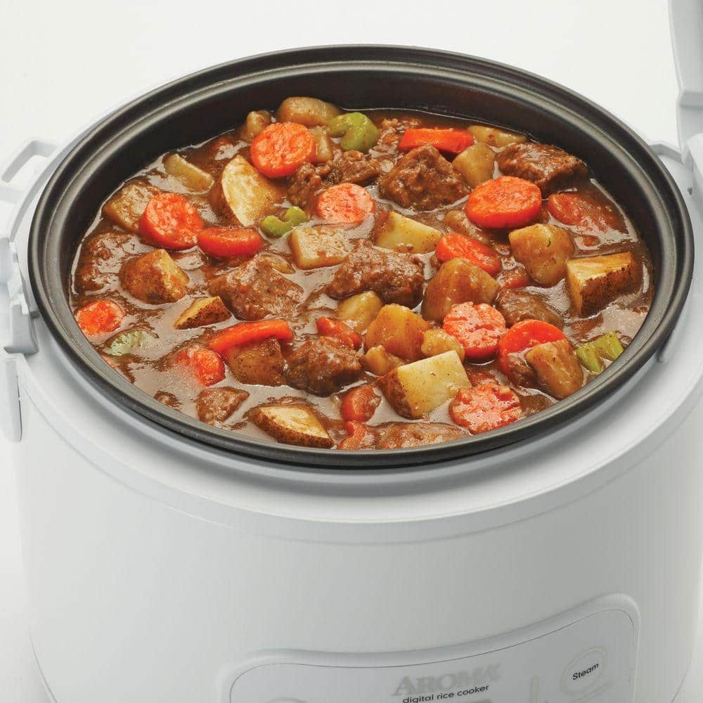 Aroma 8-Cup White Digital Rice Cooker and Steamer