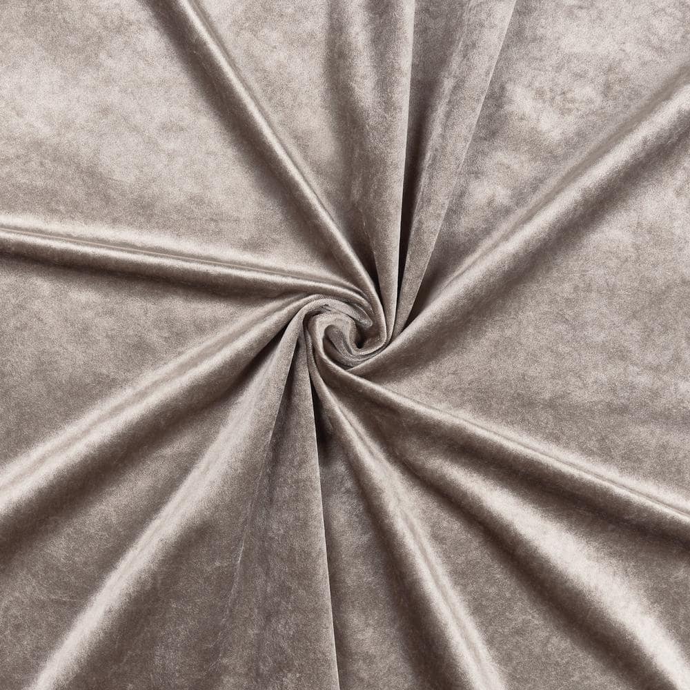 Taupe Velvet Light-Filtering Back Tab Window Curtain Panels, 52" x 84"