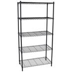 mount-it! Black 5-Shelves Metal Garage Storage Shelving Unit (16.5 in ...