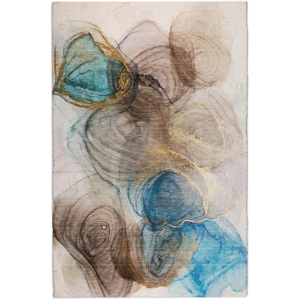 Dream Shag Premium Machine Washable Abstract ADS513 Beige 3 ft. x 5 ft. Area Rug price history on PriceWatchPro