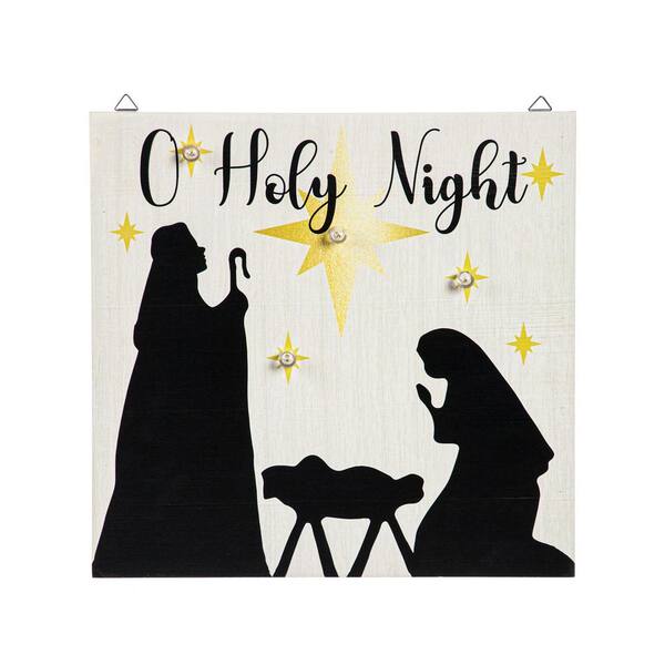Evergreen O Holy Night 55 in. Solar Sign-Sational Greeter with Stake