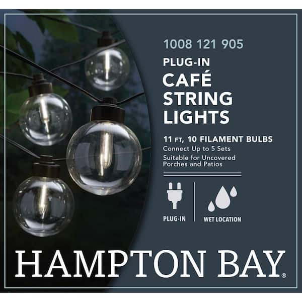 Hampton Bay 10-Light 11 ft. Indoor/Outdoor Plug-In Mini