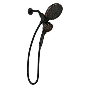 Attract with Magnetix 6-spray 6.75 in. Dual Shower Head and Adjustable Handheld in Mediterranean Bronze