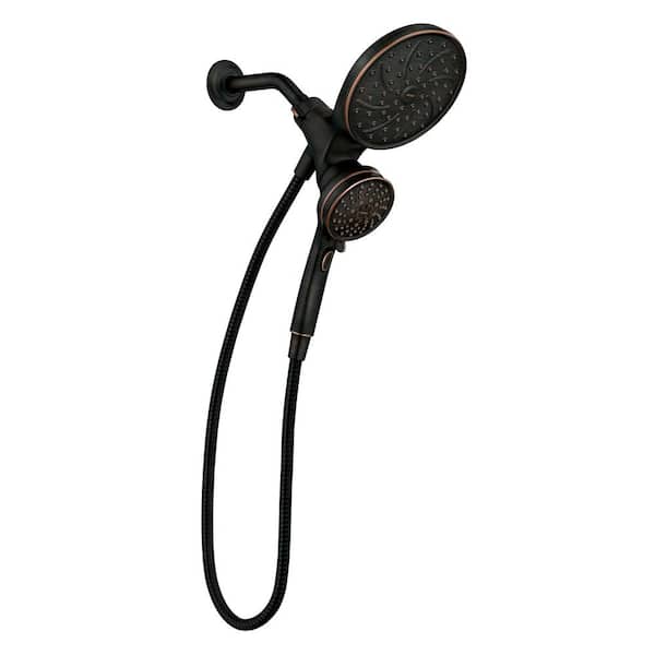 MOEN Attract with Magnetix 6-spray 6.75 in. Dual Shower Head and Adjustable Handheld in Mediterranean Bronze