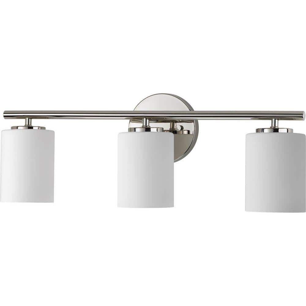 Polished Nickel 22" Dimmable Outdoor Vanity Light with Etched Glass Shades