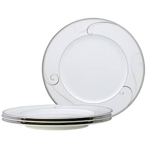 Platinum Wave 11 in. (Platinum) Porcelain Dinner Plates, Set Of 4