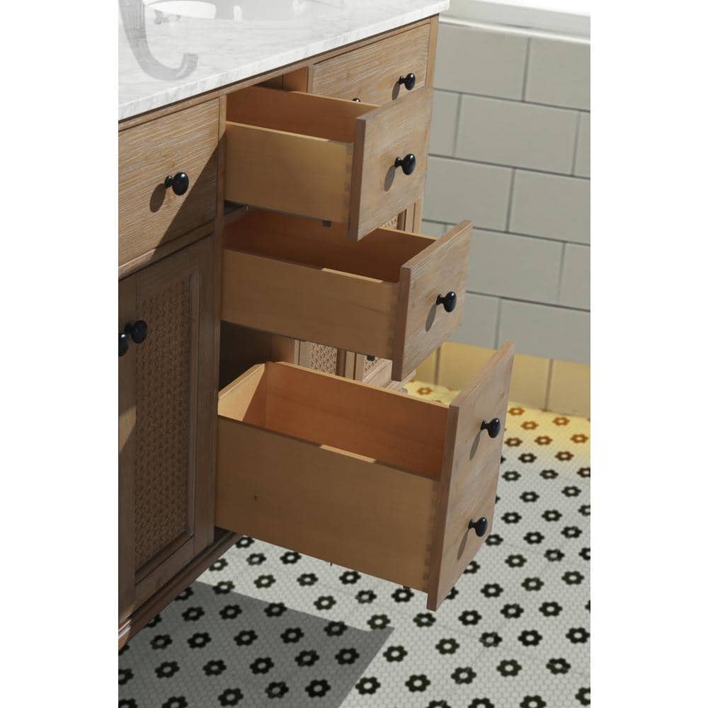 Annie 55" Weathered Fir Double Sink Bathroom Vanity