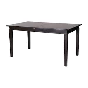 Henry Rectangle Black Matte Wood with Wood Frame 36 in. 4 Legs Dining Table (Seats 8)