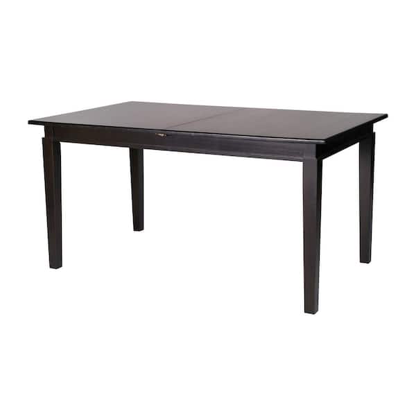 TAYLOR + LOGAN Prestige Rectangle Black Matte Wood with Wood Frame 36 in. 4 Legs Dining Table (Seats 8)