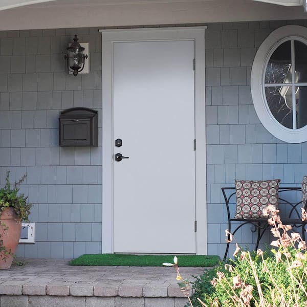Masonite 30 in. x 80 in. Premium Flush Left Hand/Outswing Primed