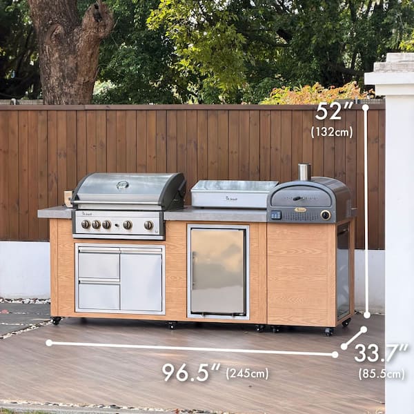 PROKAn 96 in. TimberArt 5-Burner Propane Outdoor Kitchen Grill