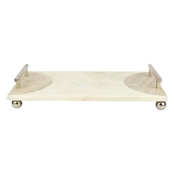 GAURI KOHLI Kireina 18 in. x 8 in. Marble Tray Platter GK5091 - The Home  Depot