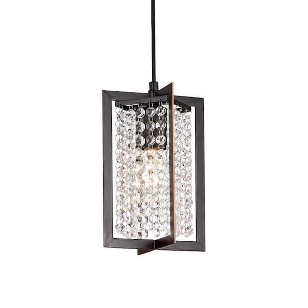 Warehouse of Tiffany Lestin 9.45 in. 1-Light Indoor Bronze Pendant Lamp with Light Kit