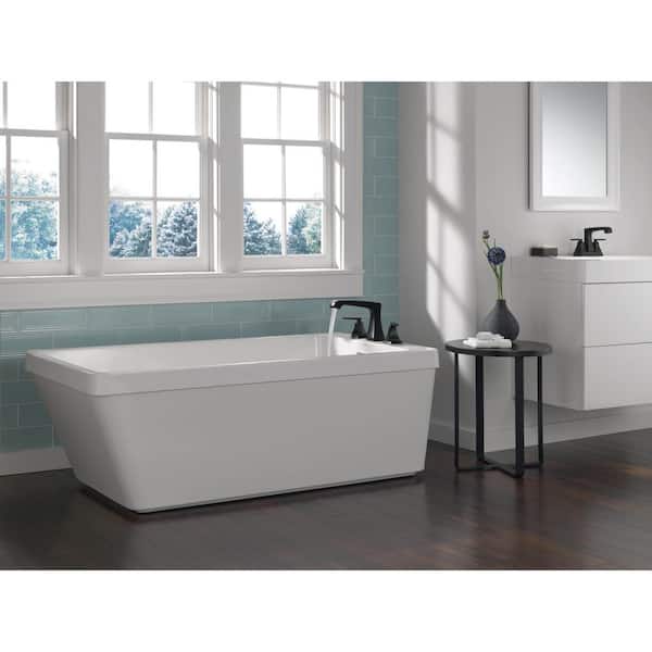 Ashlyn 2-Handle Deck Mount Roman Tub Faucet Trim Kit in Matte Black (Valve Not Included)