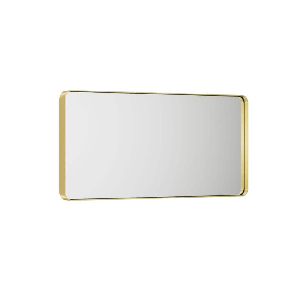 48 in. W x 24 in. H Modern Rectangular Aluminum Bathroom Mirrors for Over Sink Framed Bathroom Vanity Mirror in Gold price history on PriceWatchPro