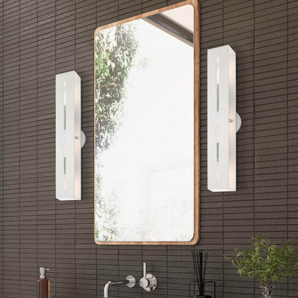 Soma Brushed Nickel Dimmable 3-Light Outdoor Vanity Sconce
