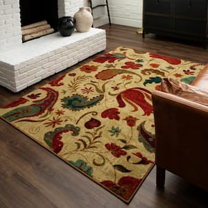 Tropical Acres Multi 6 ft. x 9 ft. Paisley Area Rug
