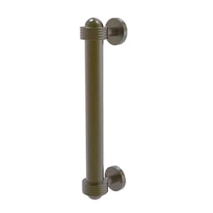 8 in. Center-to-Center Door Pull with Groovy Aents in Antique Brass