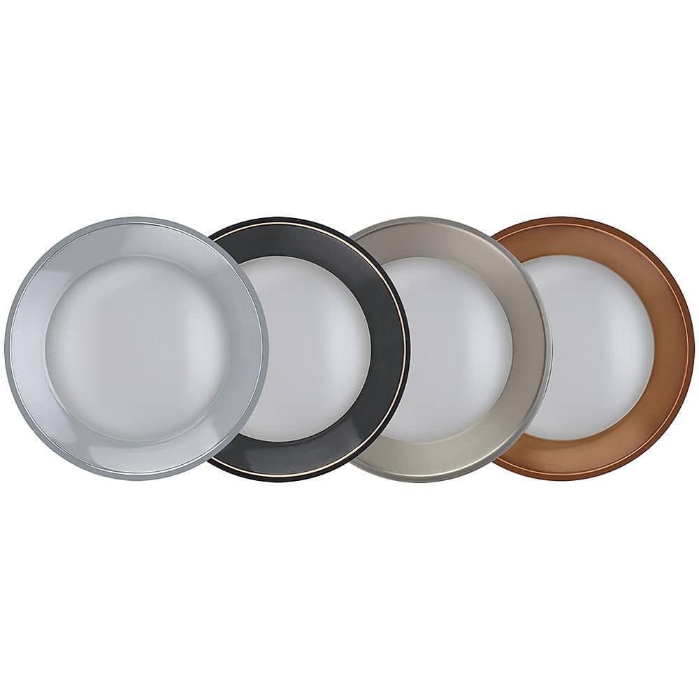 5"/6" White Brushed Nickel LED Recessed Downlight with Interchangeable Trims