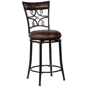 Seville 41.75 in. Brown Shimmer Metal Counter Height Swivel Stool