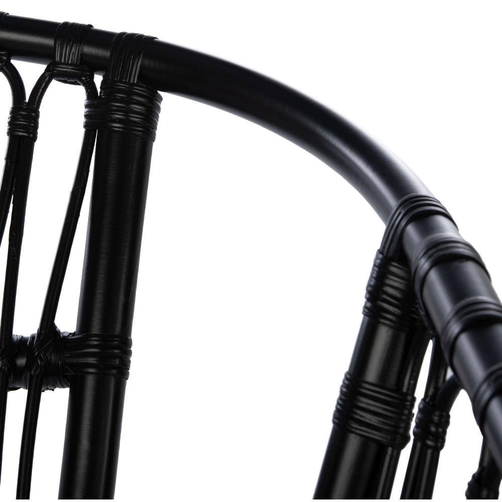 Sustainably Sourced Black Rattan Accent Chair Set