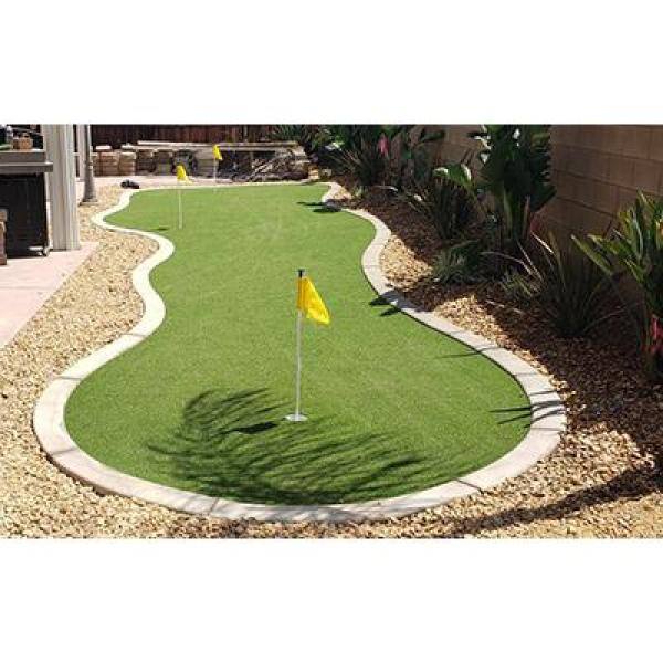 TURF DISTRIBUTORS Eco 85 Silver Putt Field + Lime Green 15 ft. Wide + Cut to Length