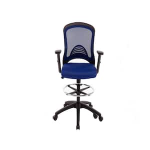 Blue Adjustable Height Comfortable Drafting Chairs with 360° Rotation
