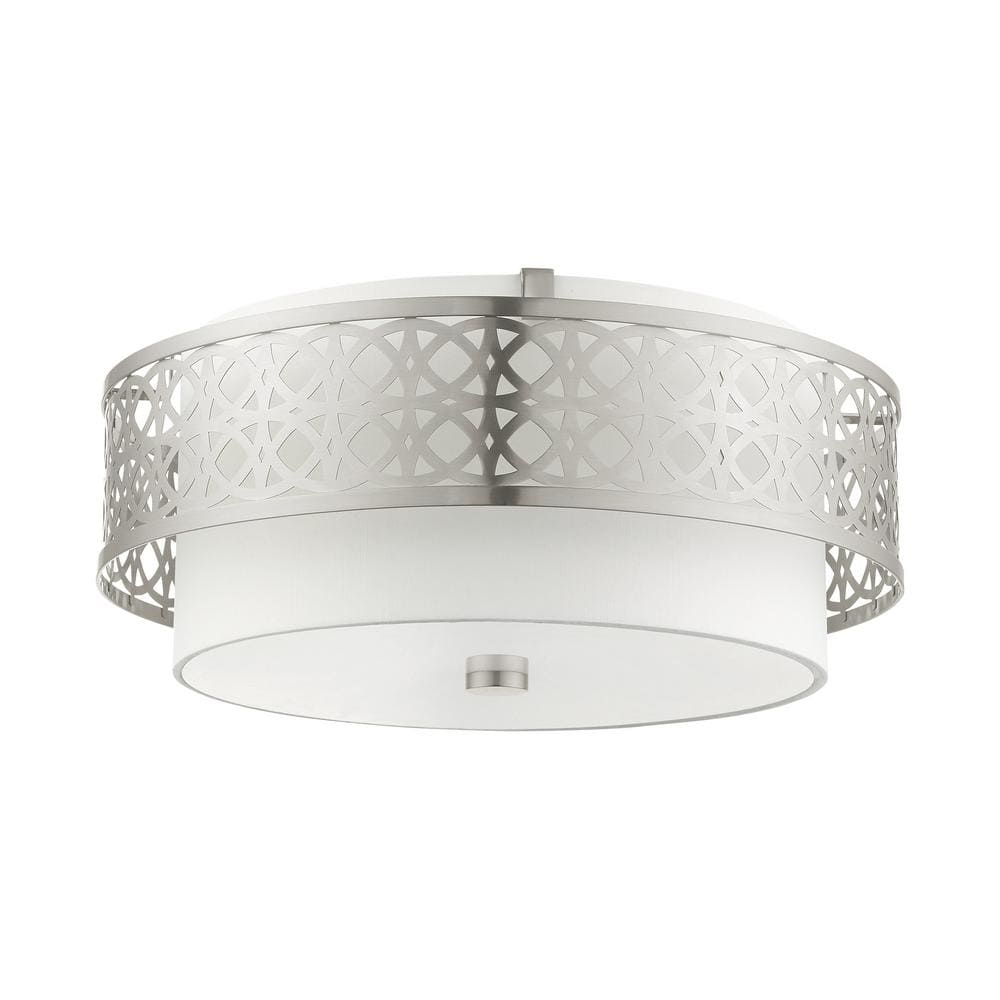 Calinda Brushed Nickel 4-Light Drum Semi-Flush Mount