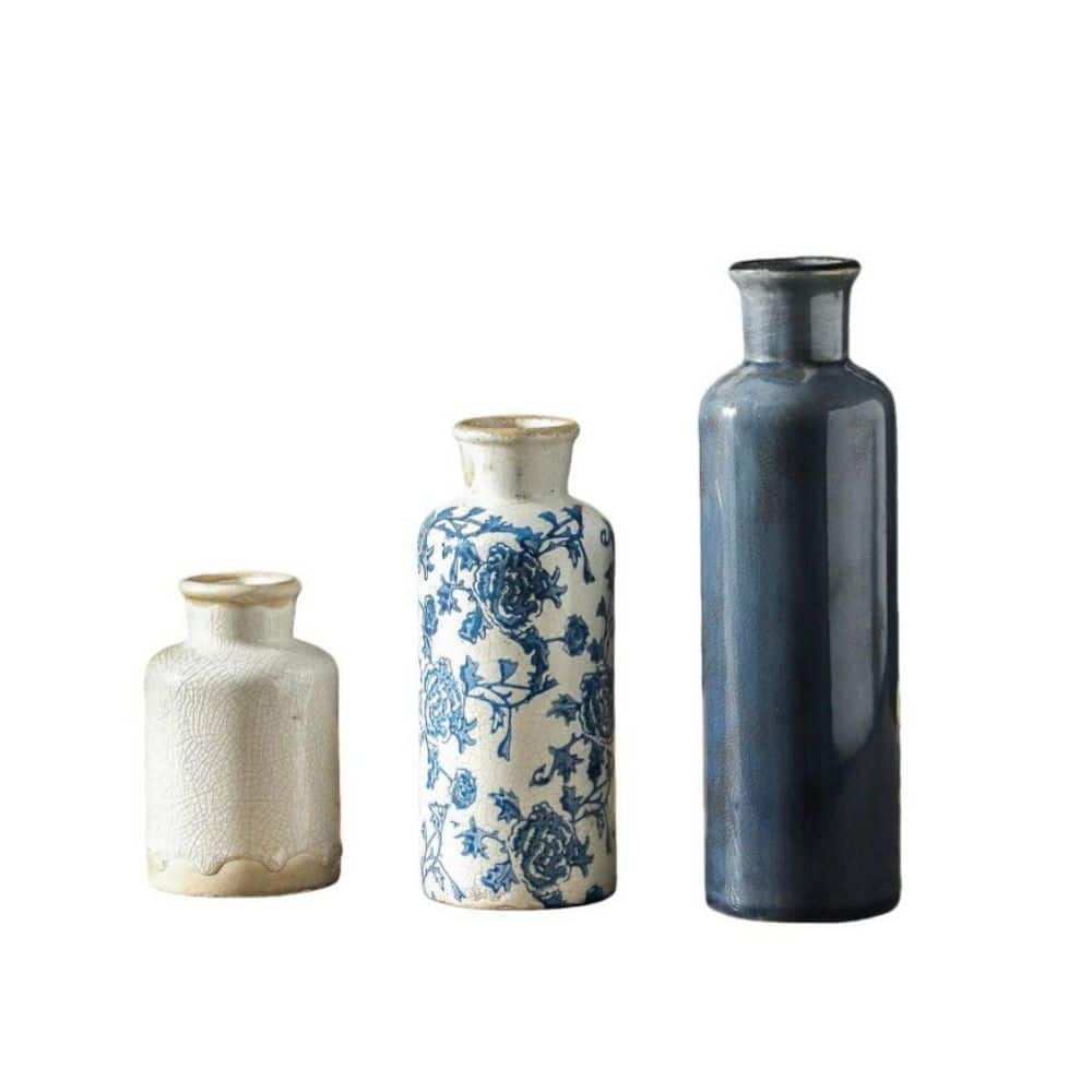 アンティーク！超希少！！ストップ 9.96 in. Vintage Chinoiserie Blue White Ceramic Antique Bottle