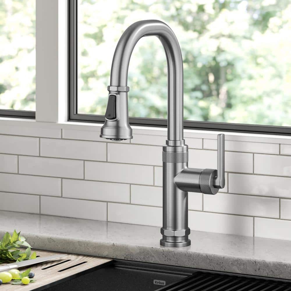 Allyn Hexagonal Bolt 16.75" Industrial Kitchen Faucet in Spot-Free Stainless Steel
