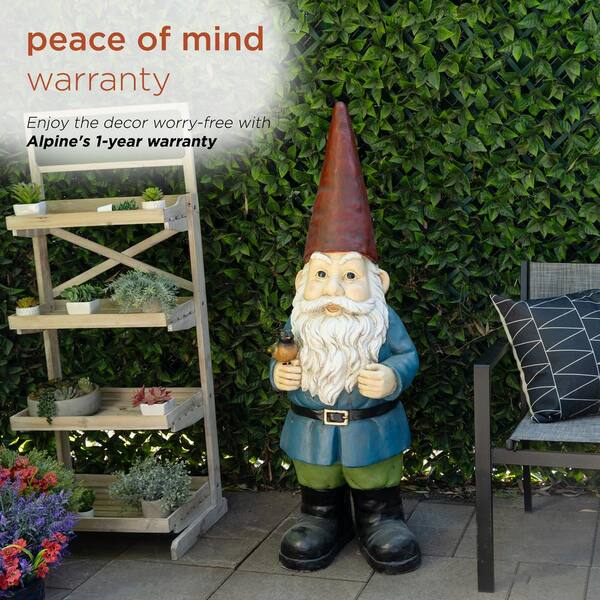 gnome セット Alpine Corporation 50 in. Tall Gnome Garden Statue with Bird