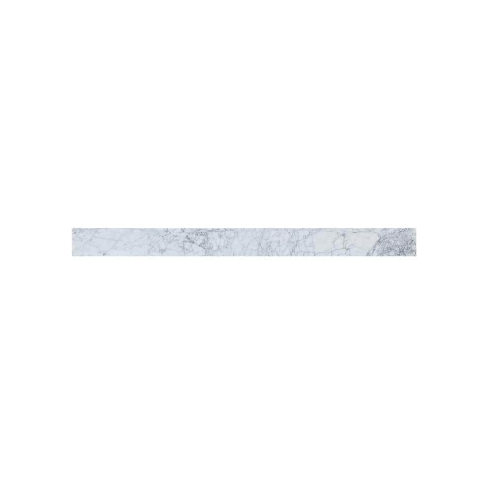 Timeless Home 48 in. W Marble Vanity Backsplash in Carrara White