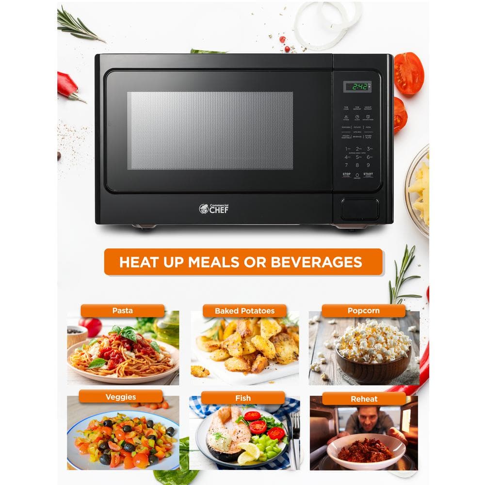 Black 1.3 Cu Ft Countertop Microwave with Digital Controls