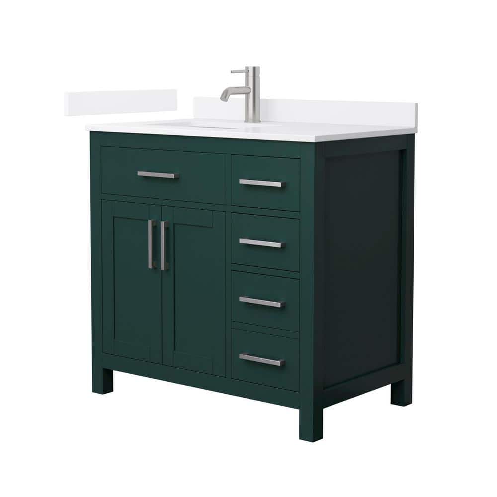 Wyndham Collection Beckett 36 in. Single Freestanding Green Bath Vanity ...