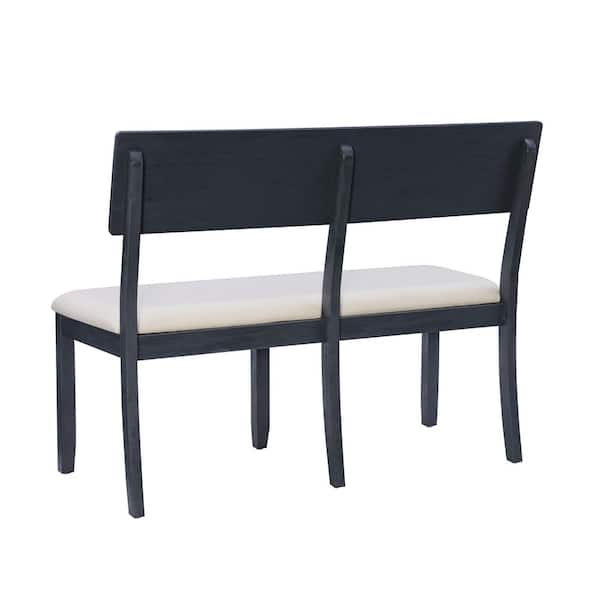 Metal dining bench with back hot sale