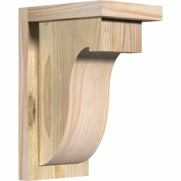 Ekena Millwork 6 in. x 8 in. x 12 in. Douglas Fir Del Monte Rough Sawn Corbel with Backplate