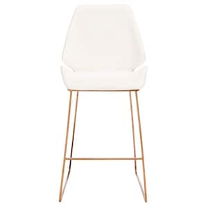 Masami 26 in. White/Gold Metal Counter Stool