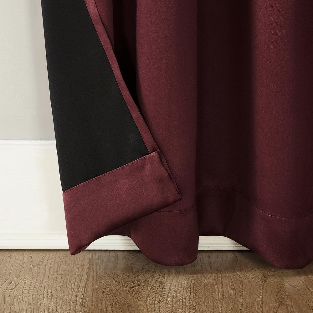 Wine Red 63" Blackout Rod Pocket Curtain Panel